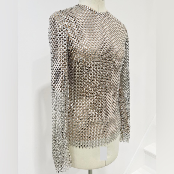 Burberry Sandra Metallic Mesh Top - Picture 7 of 14